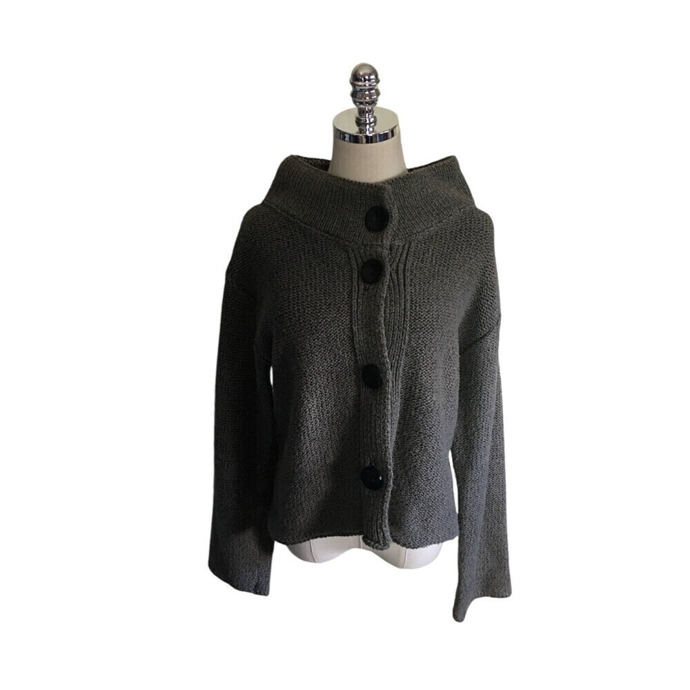 Habitat Cardigan Sweater Women's Size Small Gray Stretchy